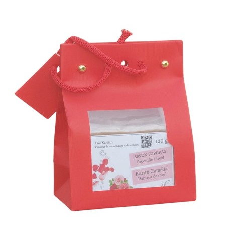 Pochette cadeau rouge 2 savons