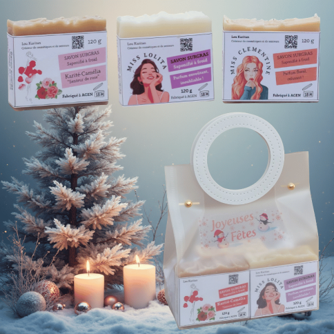 Pochette cadeau transparente 3 savons