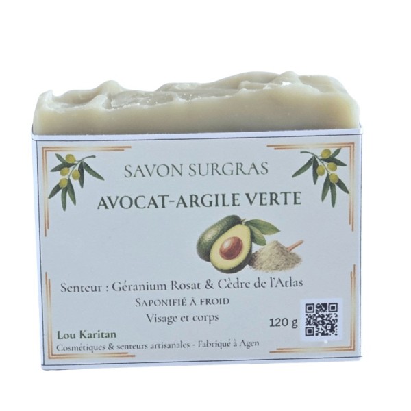 Savon Avocat Argile Verte